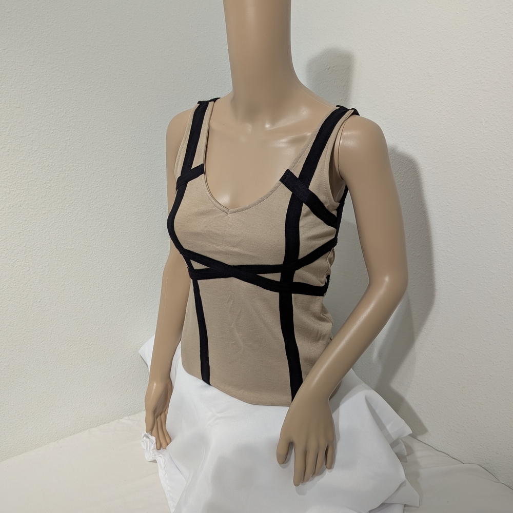 Nude and Black SwimTop